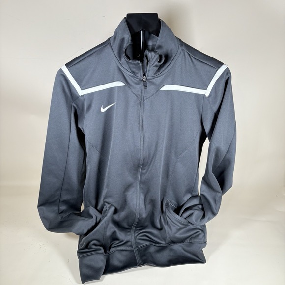 Nike Dri-Fit Team Avenger Warm-Up Jacket Women's Medium‎ Gray White 535663-212 - Picture 1 of 4